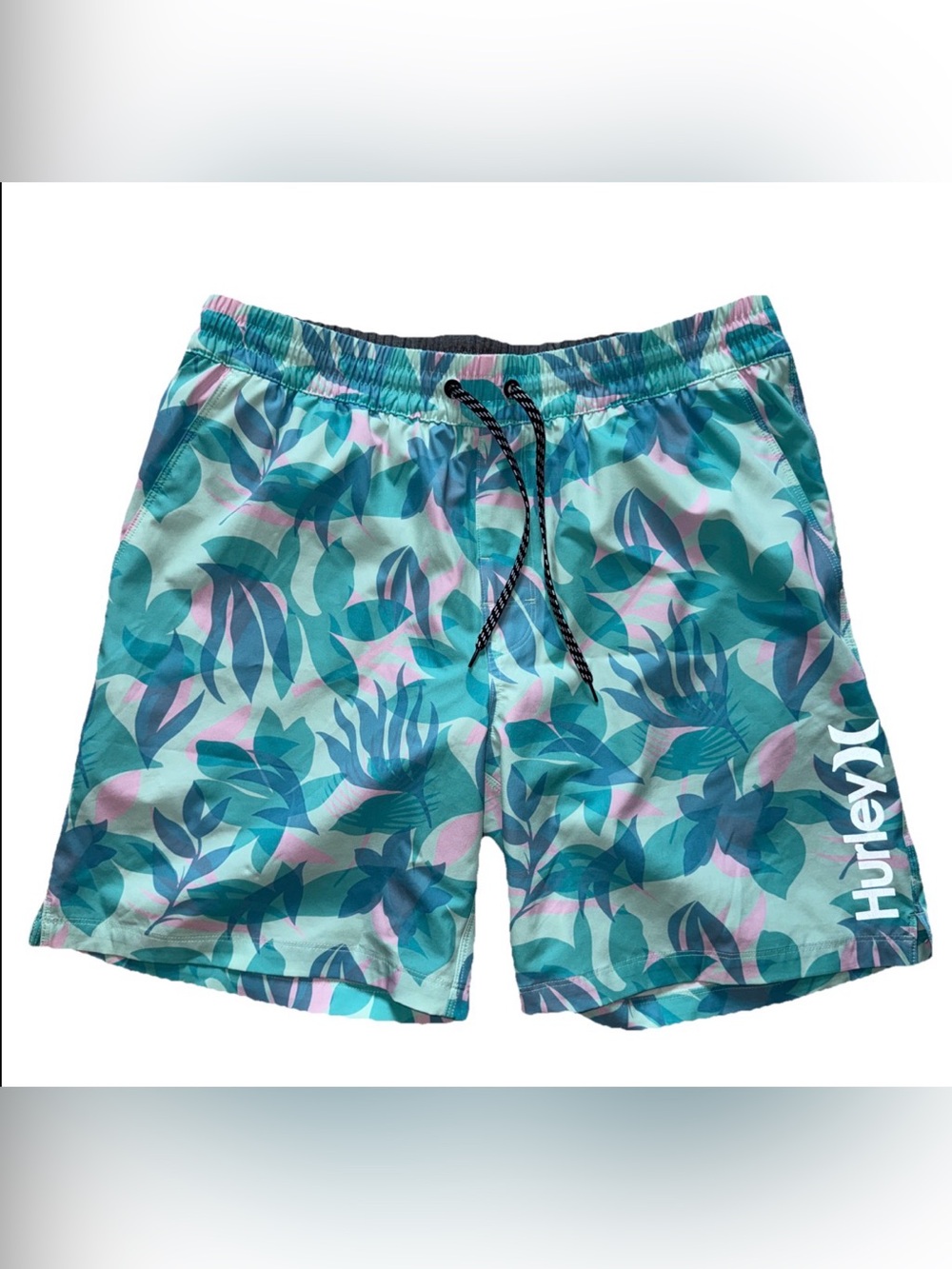 Men's Teal Floral Swim Trunks xl